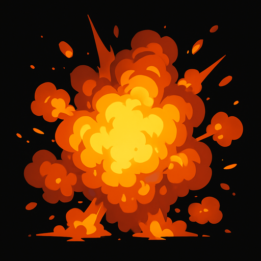 real explosion.
In-Game asset.  2d.  High contrast.  No shadows