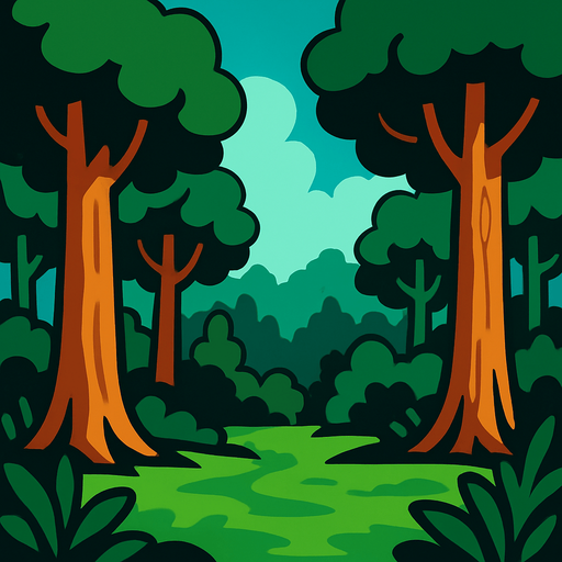 A forest background.
In-Game asset.  High contrast.  No shadows