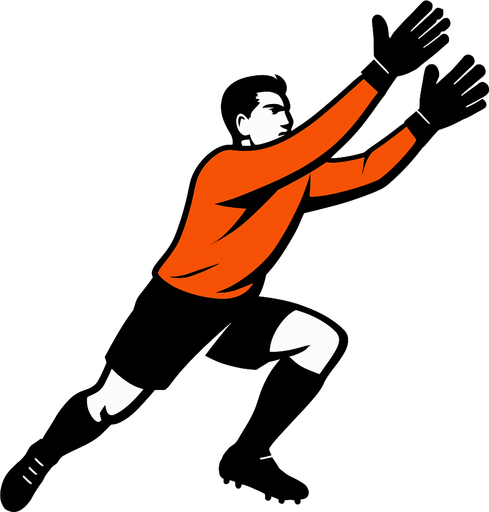 GOALKEEPER.
In-Game asset.  2d.  High contrast.  No shadows NO BALL