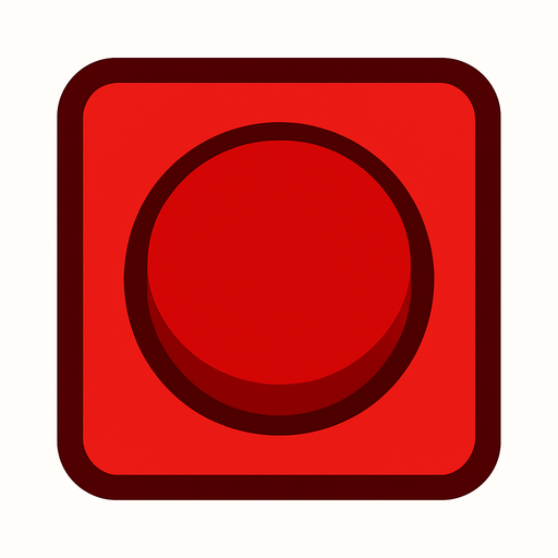 red button square.
In-Game asset.  2d.  High contrast.  No shadows