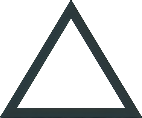 simple 2d white filled triangle shape.