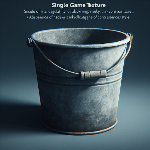 Bucket.
Single Game Texture.  In-Game asset.  Blank background.  High contrast.  No shadows