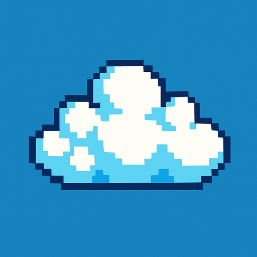 Pixel art cloud.
In-Game asset.  2d.  High contrast.  No shadows