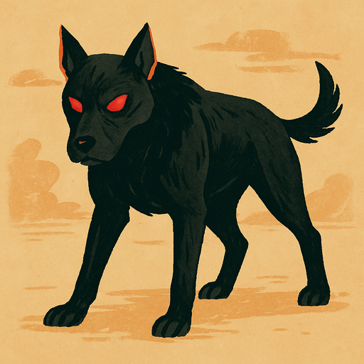 Dog. Red eyes. Full body:
2d