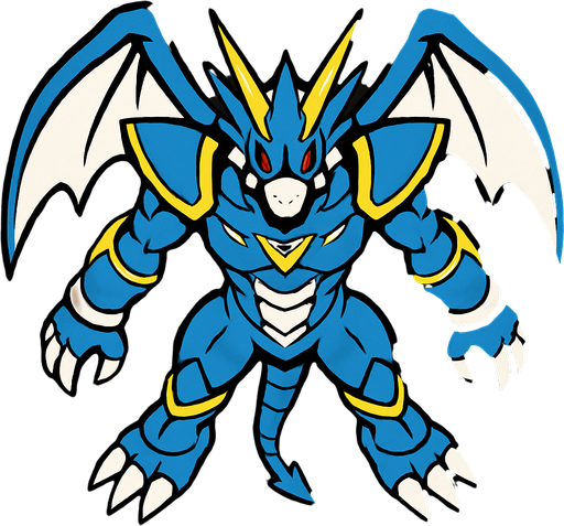 UlforceVeedramon, visto desde arriba.
In-Game asset.  2d.  High contrast.  No shadows