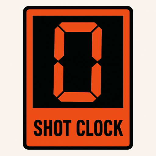 Basketball shot clock timer number 0.
In-Game asset.  2d.  High contrast.  No shadows