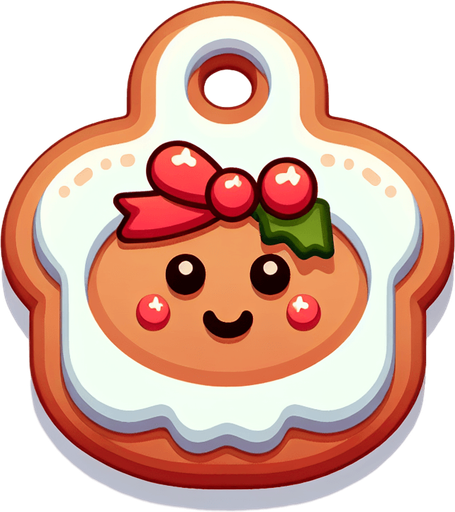 a cute christmas cookie. plastic style. Single Game Texture. In-Game asset. 2d. Blank background. High contrast. No shadows.