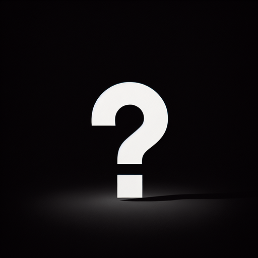 A white questionmark on a black background.
Single Game Texture. In-Game asset. 2d. Blank background. High contrast. No shadows.