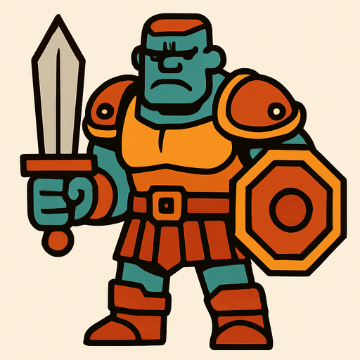 Frank  Warrior.
In-Game asset.  2d.  High contrast.  No shadows