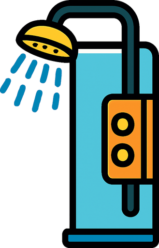 shower.
In-Game asset.  2d.  High contrast.  No shadows