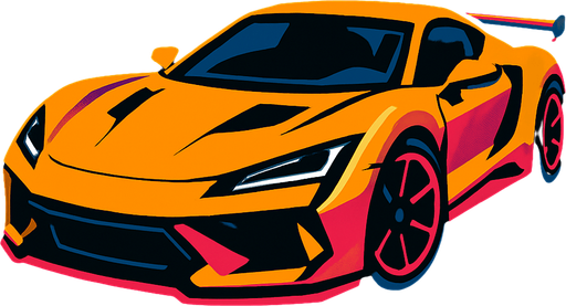 Super car.
In-Game asset.  2d.  High contrast.  No shadows
