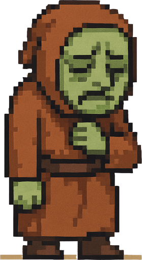 Sick viliger pixel art full body