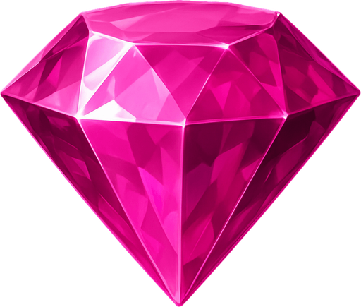 a pink gem realistic.
In-Game asset.  2d.  High contrast.  No shadows
