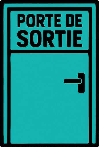 Porte de sortie.
In-Game asset.  2d.  High contrast.  No shadows