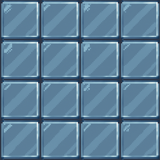 Pixel art polished steel tile floor, medium blue grey, repeating.
In-Game asset.  2d.  High contrast.  No shadows