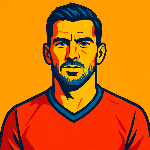 football player portre.
In-Game asset.  2d.  High contrast.  No shadows