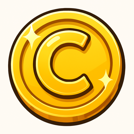 altın para, berrak.
In-Game asset.  2d.  High contrast.  No shadows