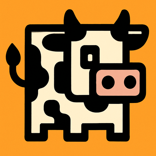 cow but square.
In-Game asset.  2d.  High contrast.  No shadows