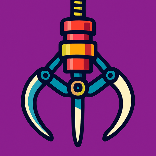 claw for machine.
In-Game asset.  2d.  High contrast.  No shadows