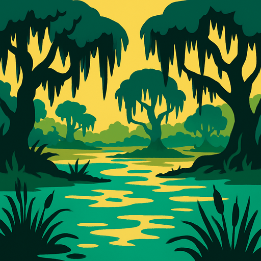 Fond d'écran marécages.
In-Game asset.  2d.  High contrast.  No shadows