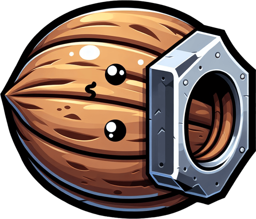 iron walnut, side view, cartoon.
Single Game Texture. In-Game asset. 2d. Blank background. High contrast. No shadows.