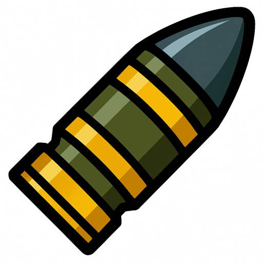 tank bullet.
In-Game asset.  2d.  High contrast.  No shadows