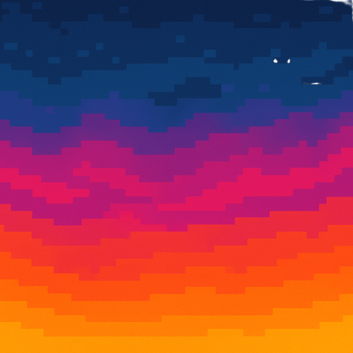 Creame un cielo pixelar hermoso, sin sol ni nubes, ni montañas, nia rboles.
In-Game asset.  2d.  High contrast.  No shadows