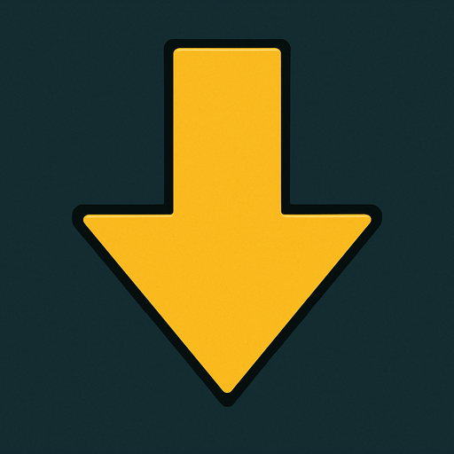 Arrow pointing down.
In-Game asset.  2d.  High contrast.  No shadows