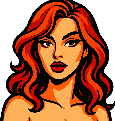 sexy ginger woman head
In-Game asset.  2d.  High contrast.  No shadows
