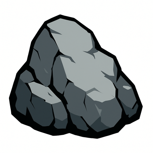 Gray rock.
In-Game asset.  2d.  High contrast.  No shadows