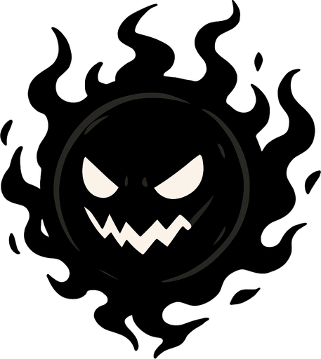 roh jahat berbentuk orb gelap.
In-Game asset.  2d.  High contrast.  No shadows