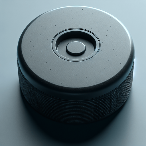 Air hockey puck. Top view..