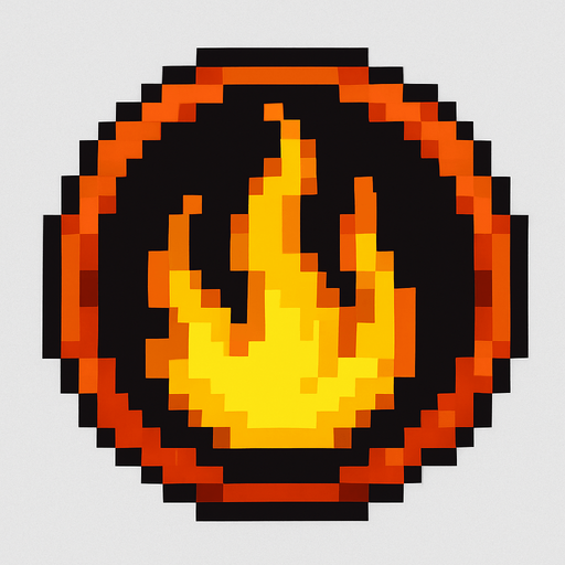 30x30 fire circular.
In-Game asset.  2d.  High contrast.  No shadows
