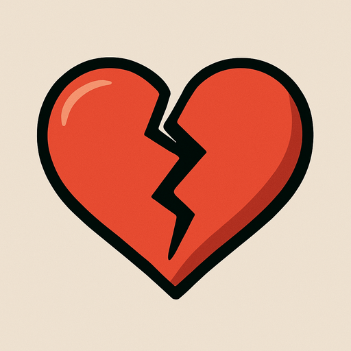 Broken heart with a little shadows.
In-Game asset.  2d.  High contrast.  No shadows