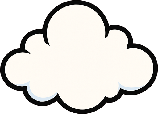 Haz una sola nube carton de color blanco.
In-Game asset.  High contrast.  No shadows