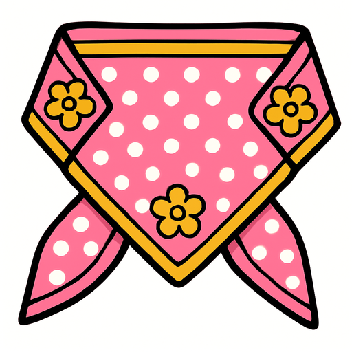 cute design scarf top view..
In-Game asset.  2d.  High contrast.  No shadows