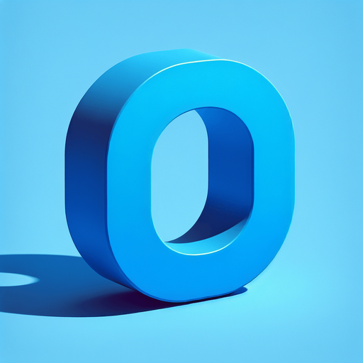 A large letter 'O' as in tic tac toe, coloured blue.
Single Game Texture.  In-Game asset.  2d.  Blank background.  High contrast.  No shadows