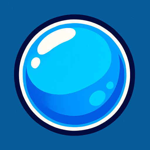 Blue bubble.
In-Game asset.  2d.  High contrast.  No shadows