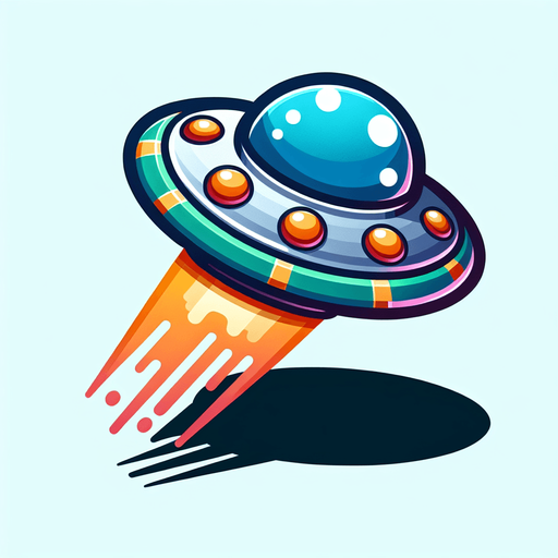 flying saucer, cartoon style.
Single Game Texture. In-Game asset. 2d. Blank background. High contrast. No shadows.
