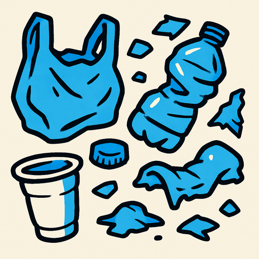 Plástico basura.
In-Game asset.  2d.  High contrast.  No shadows