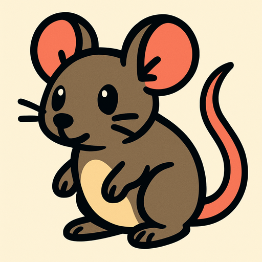Mouse animal.
In-Game asset.  2d.  High contrast.  No shadows