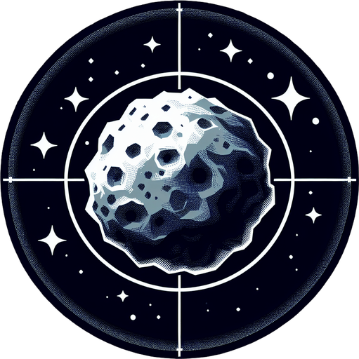 Asteroid.
Single Game Texture.  In-Game asset.  2d.  Blank background.  High contrast.  No shadows