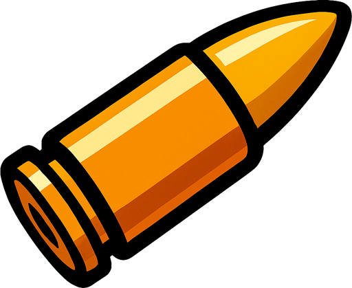 bullet.
In-Game asset.  2d.  High contrast.  No shadows