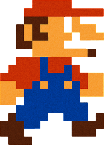 Mario 8-bit Pixley game style NES..
High contrast