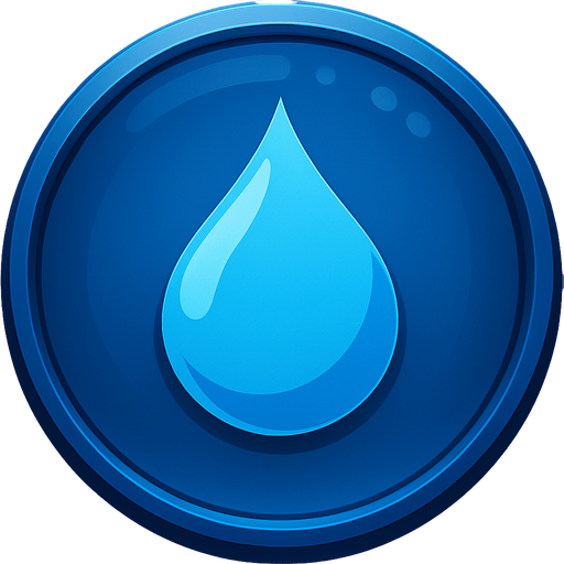 top mavi olsun ortasında da su simgesi olsun