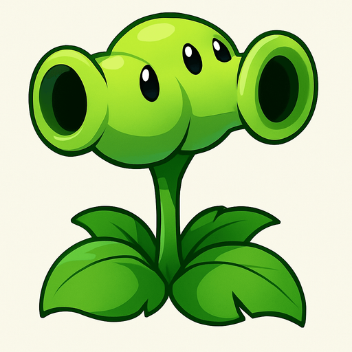 doublepeashooter del juego plantas vs zombies fusion.
In-Game asset.  No shadows