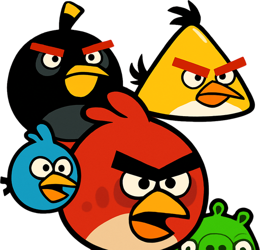 Angry birds vertical poster.
In-Game asset.  2d.  High contrast.  No shadows