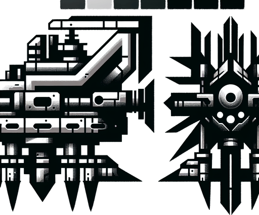 enemy dhip.
Single Game Texture.  In-Game asset.  2d.  Blank background.  High contrast.  No shadows