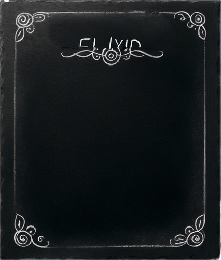 Word "ELIXIR" written in chalk