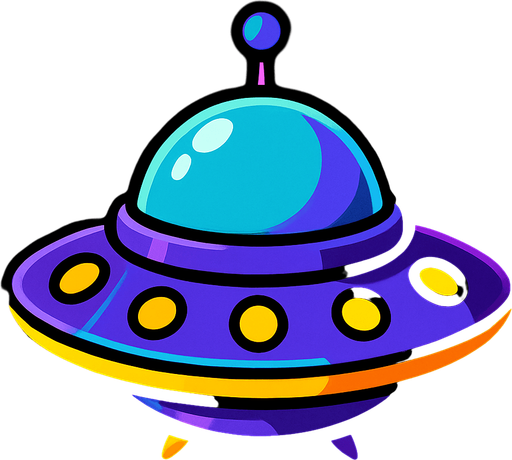 nave espacial extraterrestre.
In-Game asset.  2d.  High contrast.  No shadows